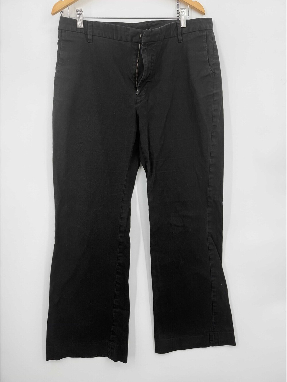 GAP Womens Gapstretch Chino Pants Black Straight Leg Mid Rise RN54023 Size 16R